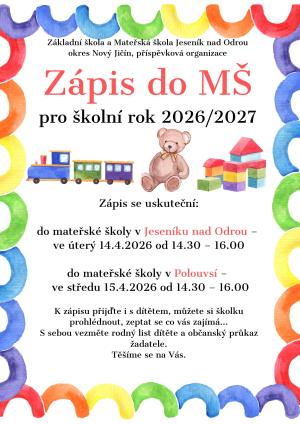 Zápis do MŠ